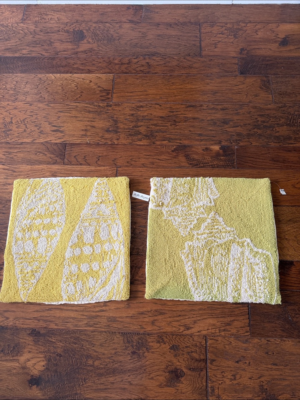 Yellow Patterned Decorative pillow covers   (Pair)
